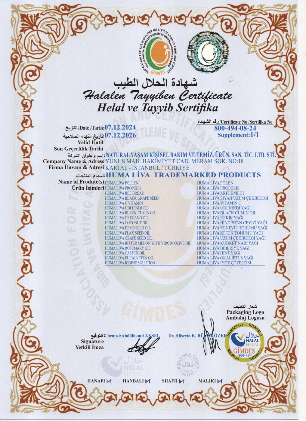 GİMDES Halal Supplements